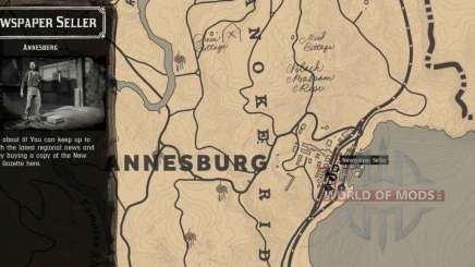 Продавец газет в Аннесбурге - подробная карта