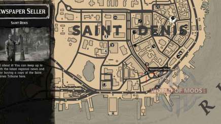Продавец газет в Сен-Дени - подробная карта