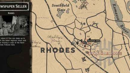 Продавец газет в Родосе - подробная карта