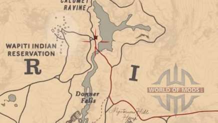 Карта пещеры великана в RDR 2