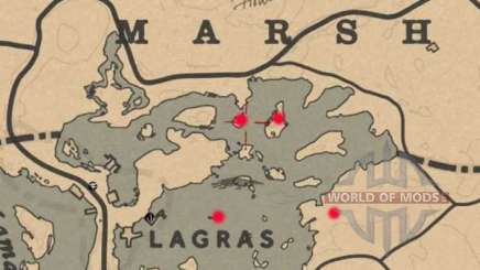 Карта сокровищ болота Blackwater в Red Dead Online