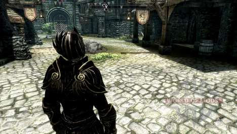 Черно-золотая эльфийская броня для Skyrim