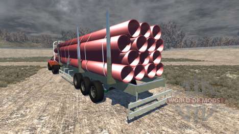 Gavril D-Series full size logging trailer для BeamNG Drive