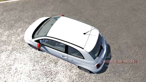 Fiat 500 Abarth White для BeamNG Drive