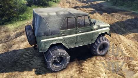 УАЗ-469 с новыми колёсами для Spin Tires