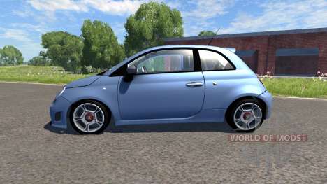 Fiat 500 Abarth Blue для BeamNG Drive