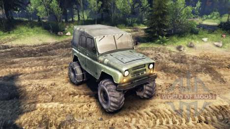 УАЗ-469 с новыми колёсами для Spin Tires
