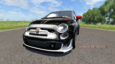 Fiat 500 Abarth White and Black для BeamNG Drive