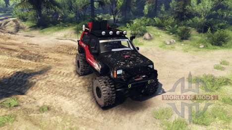 Jeep Cherokee XJ v1.1 Rough Country red dirty для Spin Tires