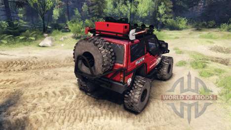 Jeep Cherokee XJ v1.1 Rough Country red dirty для Spin Tires