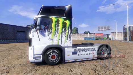 Окрас -Monster Energy- на тягач Volvo для Euro Truck Simulator 2
