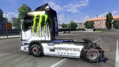 Окрас -Monster Energy- на тягач Renault Premium для Euro Truck Simulator 2