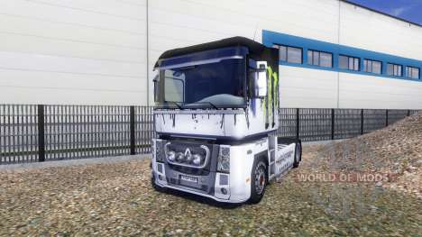 Окрас -Monster Energy- на тягач Renault Magnum для Euro Truck Simulator 2