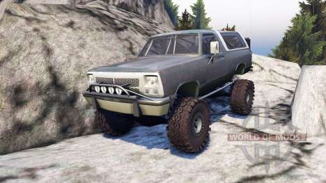 Dodge Ramcharger II 1991 grey and white для Spin Tires