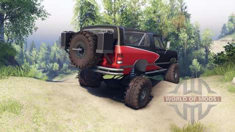 Dodge Ramcharger II 1991 red and black-clean для Spin Tires
