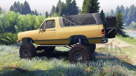 Dodge Ramcharger II 1991 dirty brown для Spin Tires