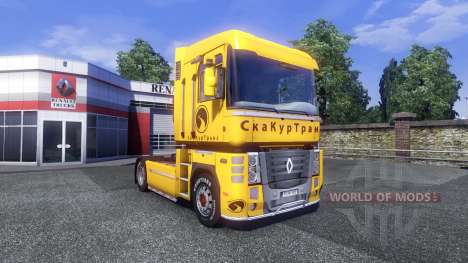 Скин СкаКурТранс на тягач Renault для Euro Truck Simulator 2