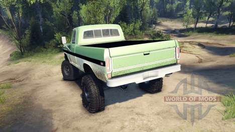 Ford F-200 1968 green and white для Spin Tires