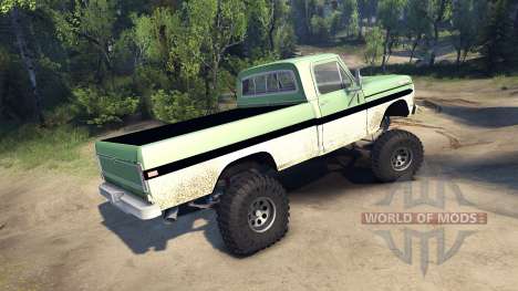 Ford F-200 1968 green and white для Spin Tires