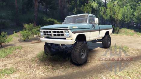 Ford F-200 1968 blue and white для Spin Tires