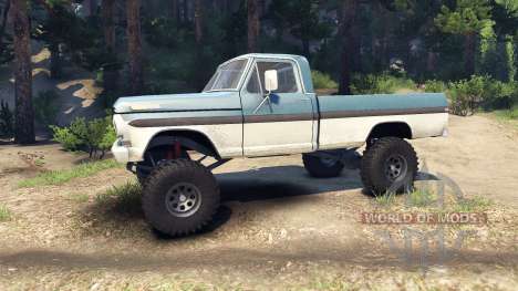 Ford F-200 1968 blue and white для Spin Tires