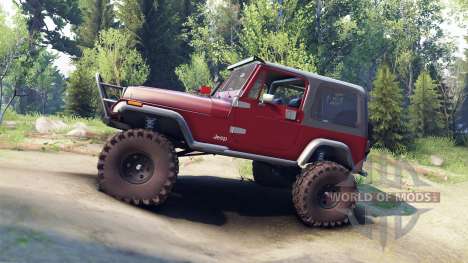 Jeep YJ 1987 maroon для Spin Tires