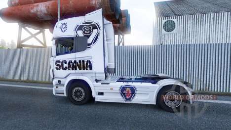 Скин Scania V8 на тягач Scania для Euro Truck Simulator 2