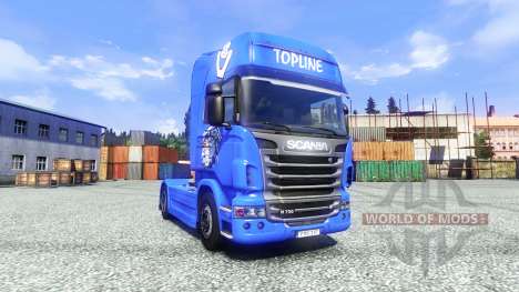 Скин V8 Topline на тягач Scania для Euro Truck Simulator 2