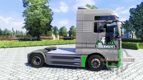 Скин TimberWolves на тягач MAN для Euro Truck Simulator 2