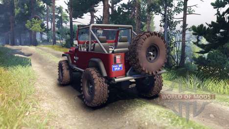 Jeep YJ 1987 Open Top maroon для Spin Tires