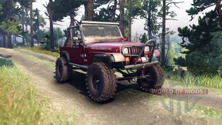 Jeep YJ 1987 Open Top maroon для Spin Tires