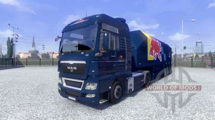 Скин Red Bull Racing Hochglanz на тягач MAN для Euro Truck Simulator 2