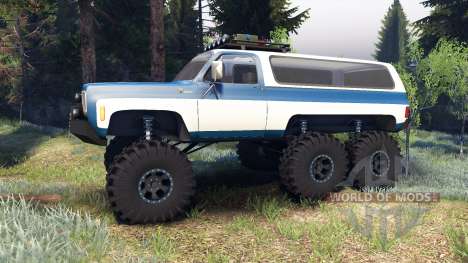 Chevrolet K5 Blazer 1975 Equipped blue and white для Spin Tires