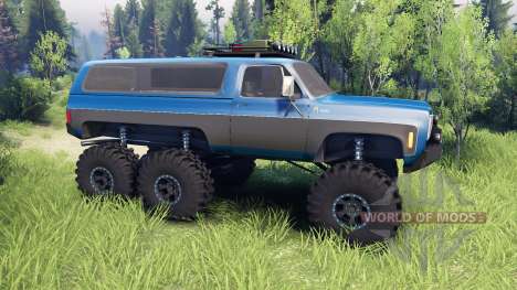 Chevrolet K5 Blazer 1975 Equipped blue and black для Spin Tires