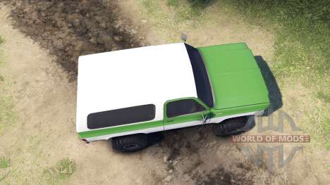 Chevrolet K5 Blazer 1975 green and white для Spin Tires