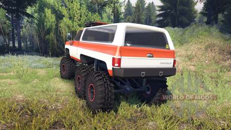 Chevrolet K5 Blazer 1975 6x6 orange and white для Spin Tires