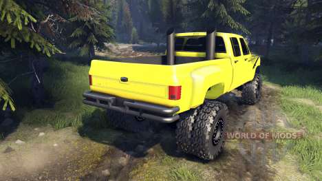 Chevrolet Silverado Dually Crew Cab v1.4 yellow для Spin Tires