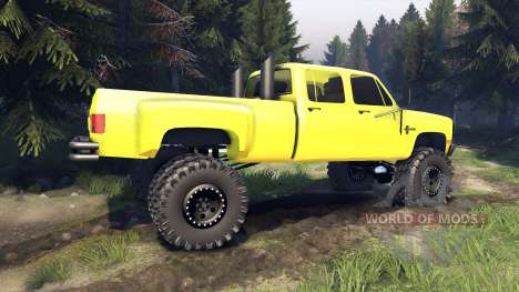 Chevrolet Silverado Dually Crew Cab v1.4 yellow для Spin Tires