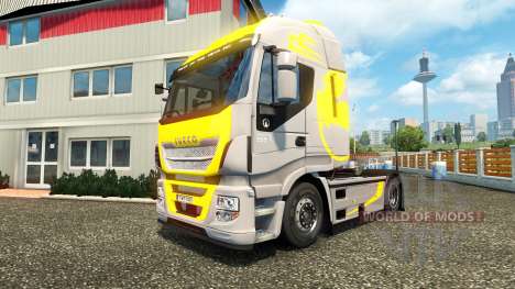 Скин Hi-Way Yellow Grey на тягач Iveco для Euro Truck Simulator 2