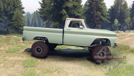 Chevrolet С-10 1966 Custom two tone willow green для Spin Tires