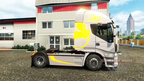 Скин Hi-Way Yellow Grey на тягач Iveco для Euro Truck Simulator 2