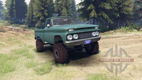 Chevrolet С-10 1966 Custom tropic turquoise для Spin Tires