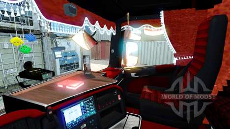 Красный интерьер Scania для Euro Truck Simulator 2