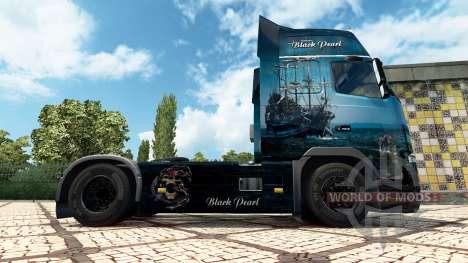 Скин Black Pearl на тягач Volvo для Euro Truck Simulator 2