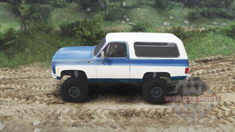 Chevrolet K5 Blazer 1975 [blue and white] для Spin Tires