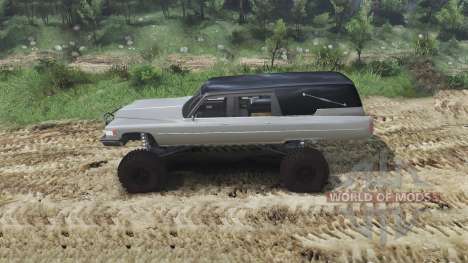 Cadillac Hearse 1975 [monster] [gray] для Spin Tires
