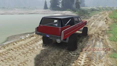 Cadillac Hearse 1975 [monster] [blood red and bl для Spin Tires