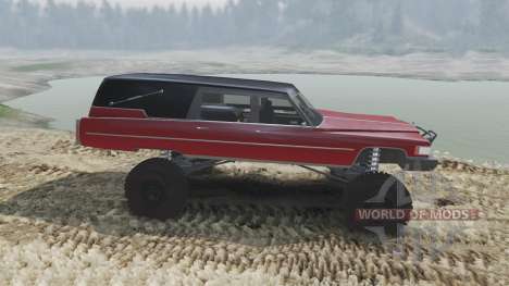 Cadillac Hearse 1975 [monster] [blood red and bl для Spin Tires