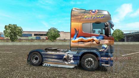 Скин Men Power на тягач Scania для Euro Truck Simulator 2