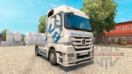 Скин Hartmann Transporte на тягач Mercedes-Benz для Euro Truck Simulator 2